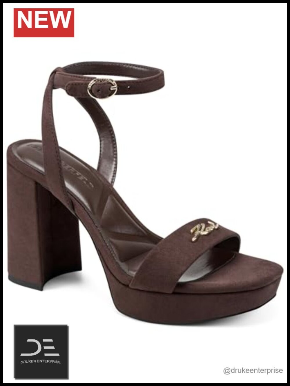 Sleek Minimal Everyday Refined Platform Heeled Sandal with Ankle Strap